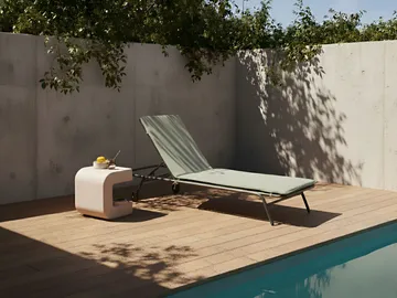 Solstol utomhus Volterra Stål - Grön/Grå - Utemöbler & utemiljö - Utestol & trädgårdsstol - Solsäng & solvagn