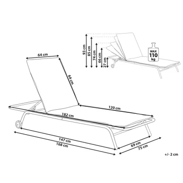 Solstol utomhus Volterra Stål - Grön/Grå - Utemöbler & utemiljö - Utestol & trädgårdsstol - Solsäng & solvagn