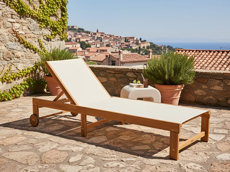Solstol utomhus Pedesina Akaciaträ - Brun/Beige - Utemöbler & utemiljö - Utestol & trädgårdsstol - Solsäng & solvagn