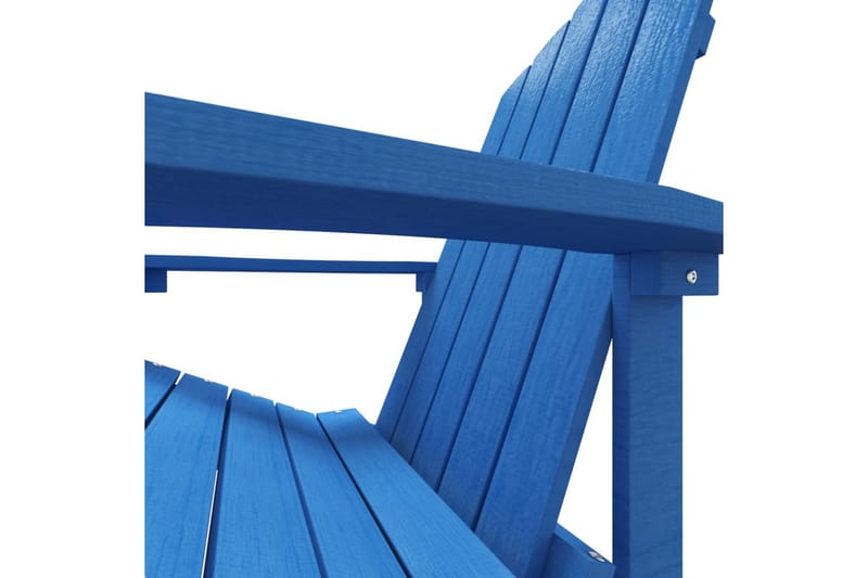 Adirondackstol med fotpall HDPE aquablå - Blå - Däckstol