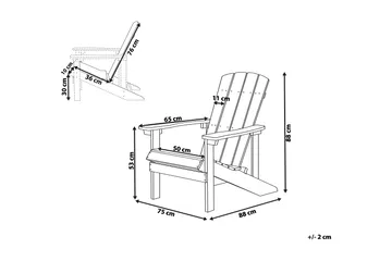 Adirondack Däckstol 88|75|88 cm - Blå - Utemöbler & utemiljö - Utestol & trädgårdsstol - Solstol - Däckstol