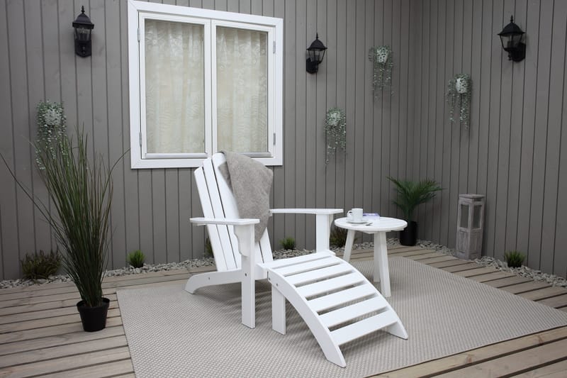 Cranston Fotpall till däckstol - Vit - Utemöbler & utemiljö - Utestol & trädgårdsstol - Solstol - Däckstol