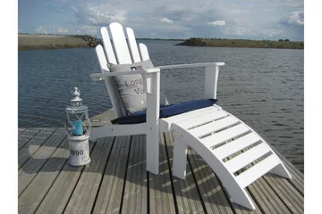 Cranston Fotpall till däckstol - Vit - Utemöbler & utemiljö - Utestol & trädgårdsstol - Solstol - Däckstol