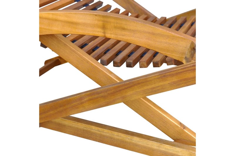 Däckstol med fotstöd massivt akaciaträ - Brun - Däckstol