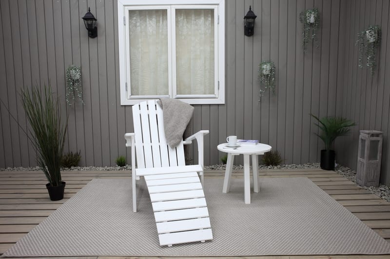 Rolston Däckstol med Fotpall - Vit - Utemöbler & utemiljö - Utestol & trädgårdsstol - Solstol - Däckstol