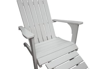 Rolston Däckstol med Fotpall - Vit - Utemöbler & utemiljö - Utestol & trädgårdsstol - Solstol - Däckstol