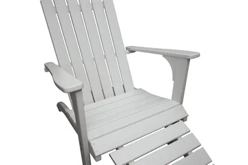 Rolston Däckstol med Fotpall - Vit - Utemöbler & utemiljö - Utestol & trädgårdsstol - Solstol - Däckstol