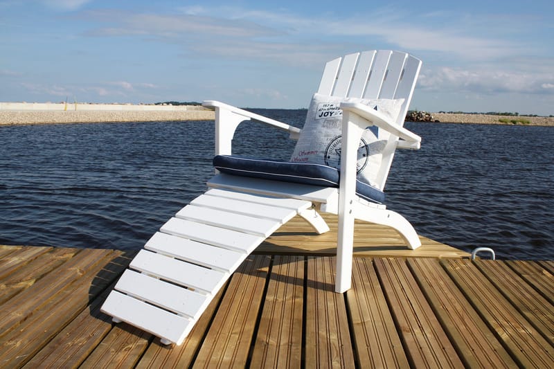 Rolston Däckstol med Fotpall - Vit - Utemöbler & utemiljö - Utestol & trädgårdsstol - Solstol - Däckstol