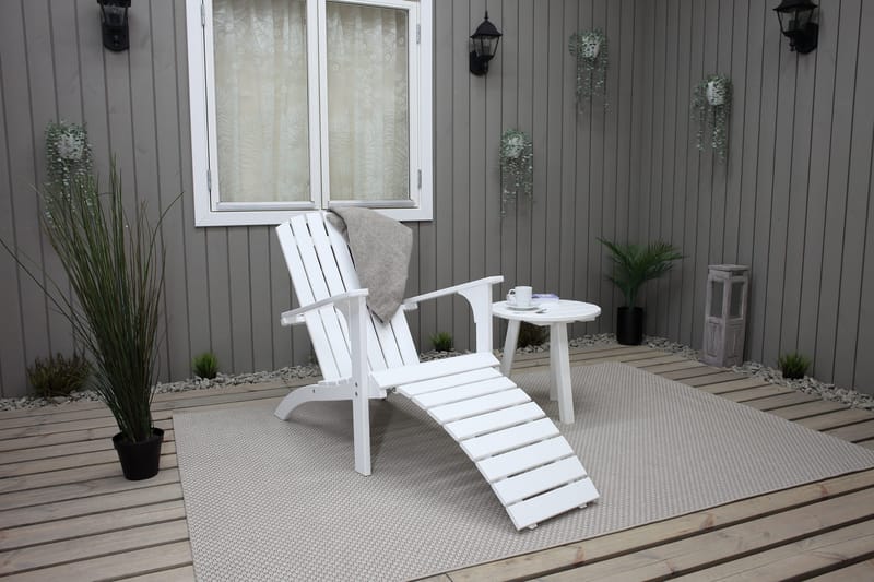 Rolston Däckstol med Fotpall - Vit - Utemöbler & utemiljö - Utestol & trädgårdsstol - Solstol - Däckstol
