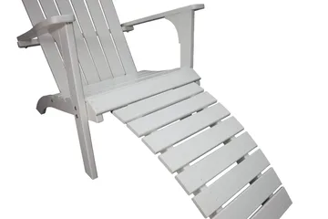 Rolston Däckstol med Fotpall - Vit - Utemöbler & utemiljö - Utestol & trädgårdsstol - Solstol - Däckstol