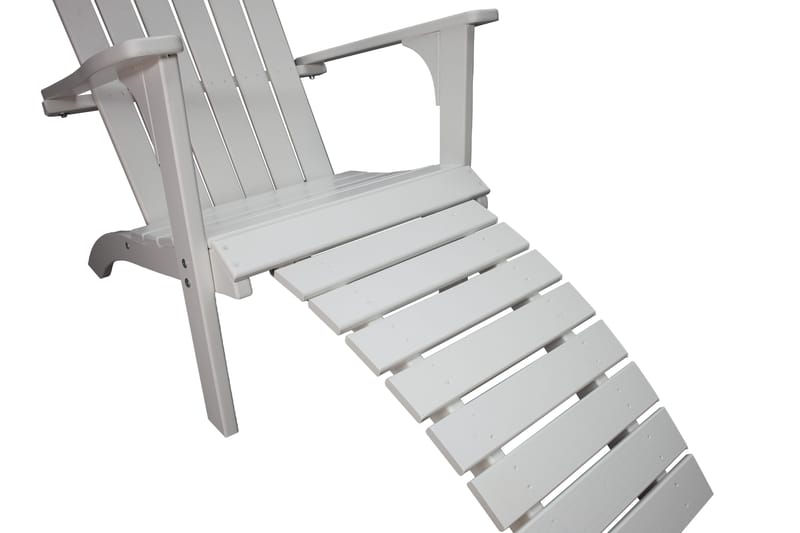 Rolston Däckstol med Fotpall - Vit - Utemöbler & utemiljö - Utestol & trädgårdsstol - Solstol - Däckstol