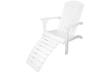 Rolston Däckstol med Fotpall - Vit - Utemöbler & utemiljö - Utestol & trädgårdsstol - Solstol - Däckstol