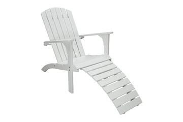 Rolston Däckstol med Fotpall - Vit - Utemöbler & utemiljö - Utestol & trädgårdsstol - Solstol - Däckstol