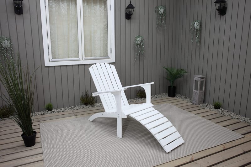 Rolston Däckstol med Fotpall - Vit - Utemöbler & utemiljö - Utestol & trädgårdsstol - Solstol - Däckstol