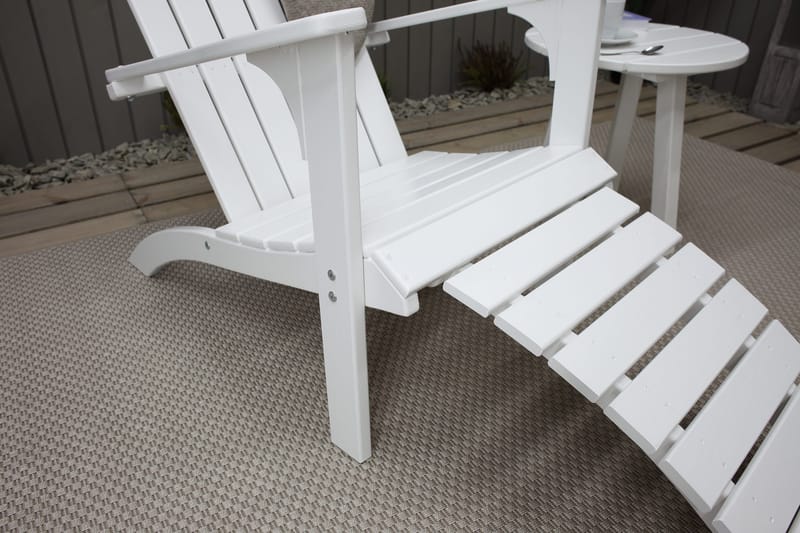 Rolston Däckstol med Fotpall - Vit - Utemöbler & utemiljö - Utestol & trädgårdsstol - Solstol - Däckstol