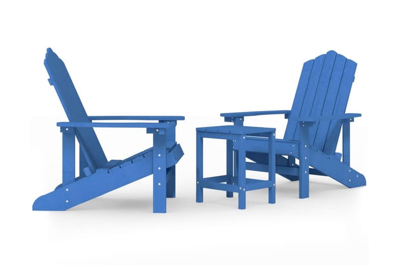 Däckstolar för trädgården med bord HDPE aquablå - Blå - Däckstol