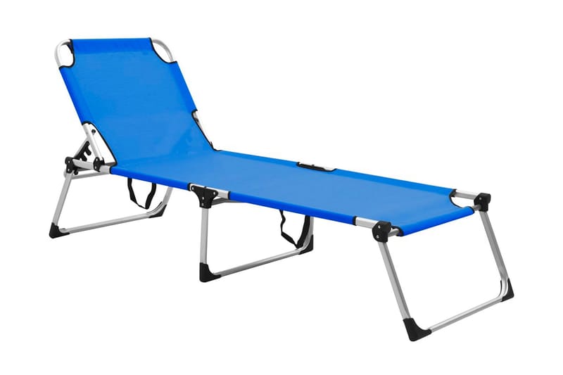 Extra hög solstol för seniorer hopfällbar blå aluminium - Blå - Solstol