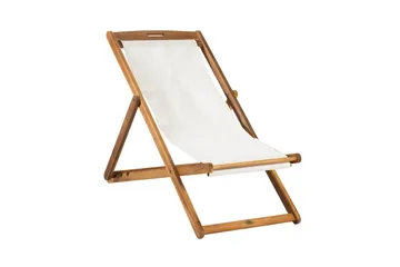 Finlay Solstol - Akacia/Vit - Utemöbler & utemiljö - Utestol & trädgårdsstol - Solstol