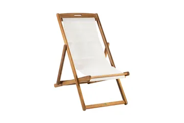 Finlay Solstol - Akacia/Vit - Utemöbler & utemiljö - Utestol & trädgårdsstol - Solstol