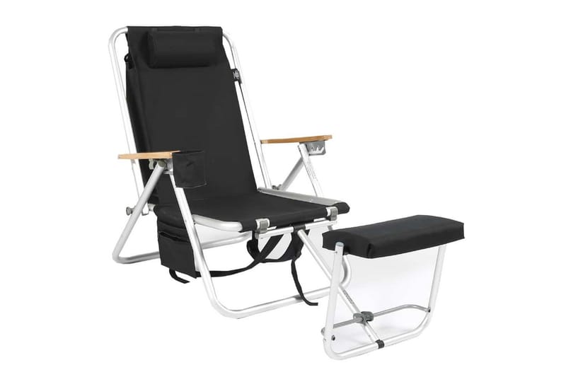 Friluftsstol Fritab ROXY med kylbag/mobilficka, Svart