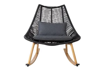 Helsinki Gungstol m Dyna - Svart/Natur/Grå - Utemöbler & utemiljö - Utestol & trädgårdsstol - Gungstol utomhus