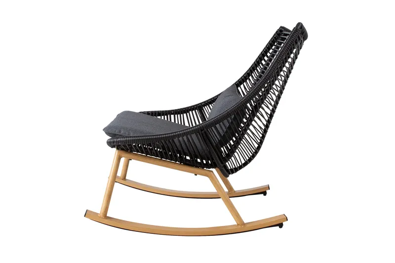 Helsinki Gungstol m Dyna - Svart/Natur/Grå - Utemöbler & utemiljö - Utestol & trädgårdsstol - Gungstol utomhus
