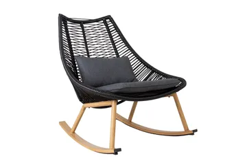 Helsinki Gungstol m Dyna - Svart/Natur/Grå - Utemöbler & utemiljö - Utestol & trädgårdsstol - Gungstol utomhus