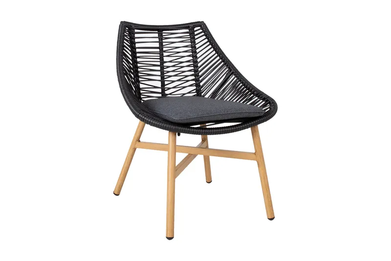 Helsinki Matstol m Dyna, Svart/Natur/Grå