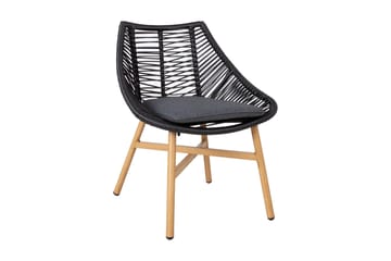 Helsinki Matstol m Dyna - Svart/Natur/Grå - Utemöbler & utemiljö - Balkong & altan - Balkongmöbler - Balkongstol