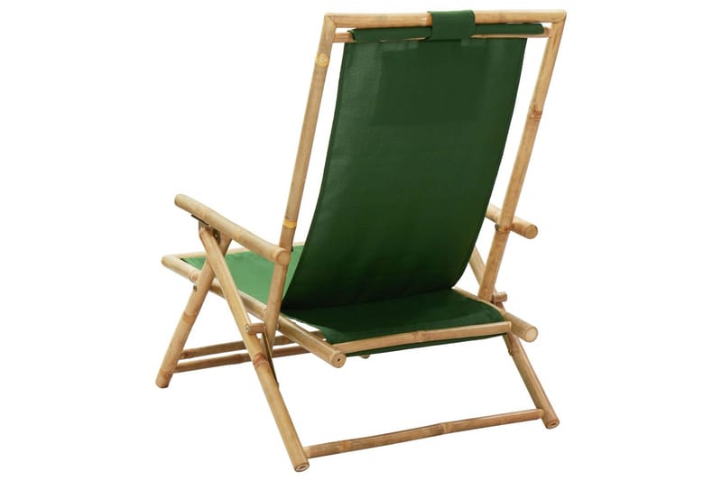 Reclinerstol grön bambu och tyg - Grön - Solstol