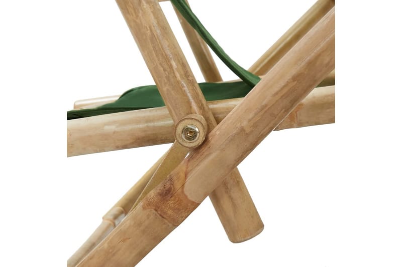 Reclinerstol grön bambu och tyg - Grön - Solstol