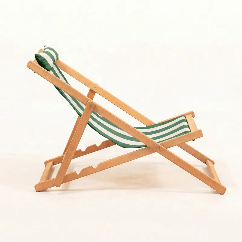 Romira Solsäng utomhus - Grön och vit - Utemöbler & utemiljö - Utestol & trädgårdsstol - Solstol - Däckstol