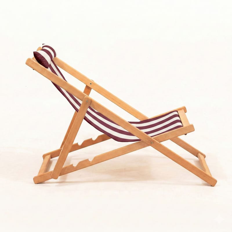 Romira Solsäng utomhus - Vinröd och vit - Utemöbler & utemiljö - Utestol & trädgårdsstol - Solstol - Däckstol