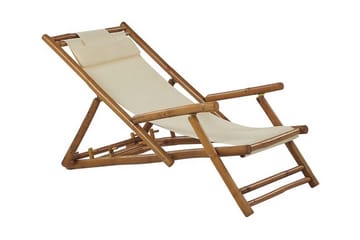 Solstol 2 st ljust trä/beige ATRANI - Trä/natur - Utemöbler & utemiljö - Utestol & trädgårdsstol - Solstol