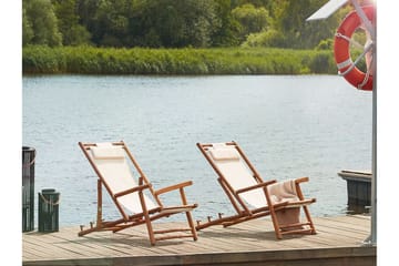 Solstol 2 st ljust trä/beige ATRANI - Trä/natur - Utemöbler & utemiljö - Utestol & trädgårdsstol - Solstol