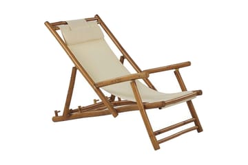 Solstol 2 st ljust trä/beige ATRANI - Trä/natur - Utemöbler & utemiljö - Utestol & trädgårdsstol - Solstol