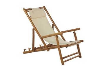 Solstol 2 st ljust trä/beige ATRANI - Trä/natur - Utemöbler & utemiljö - Utestol & trädgårdsstol - Solstol