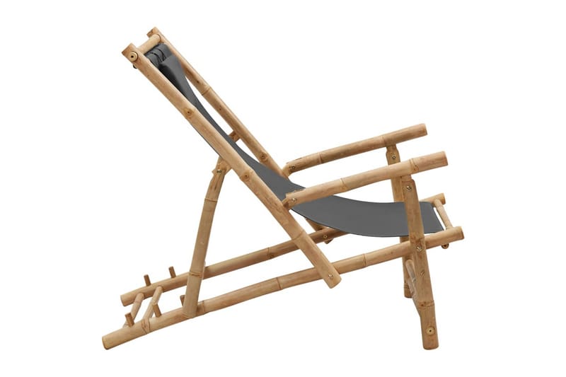Solstol bambu och kanvas mörkgrå - Mörkgrå - Solstol