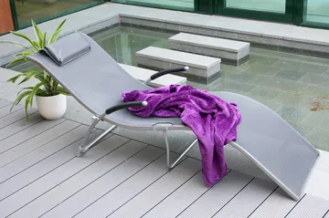 Solstol Batya 173x63x65 cm Grå Stålram - Utemöbler & utemiljö - Utestol & trädgårdsstol - Solstol