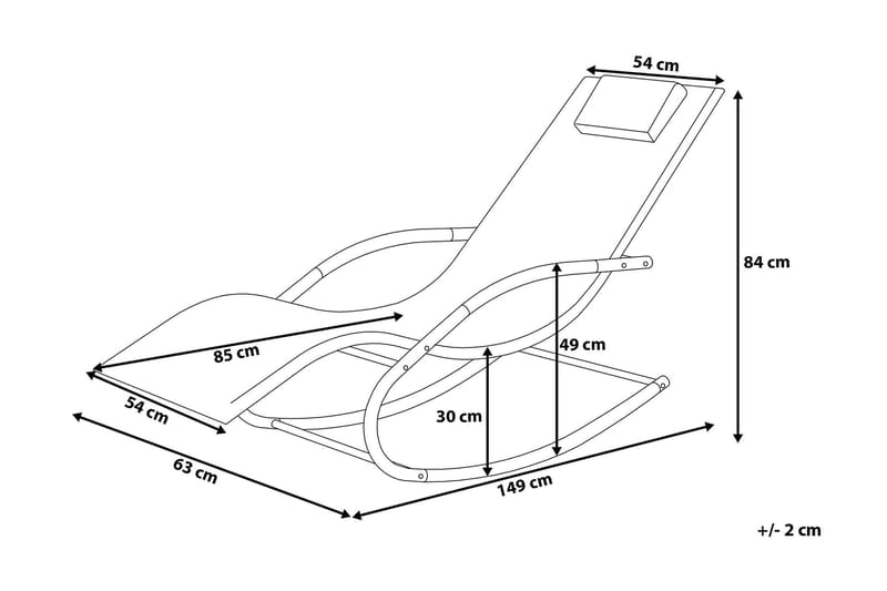 Solstol Carano 149 cm - Grå - Solstol