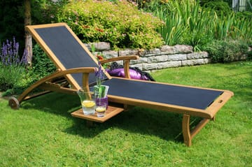 Solstol FRAMTID 200x755xH95cm svart Akacia - Utemöbler & utemiljö - Utestol & trädgårdsstol - Solstol