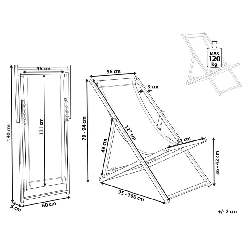 Solstol Locri Ii - Blå, Vit - Utemöbler & utemiljö - Utestol & trädgårdsstol - Solstol - Däckstol