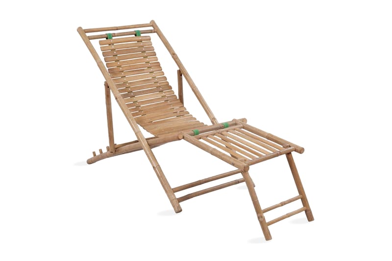 Solstol med fotstöd bambu - Brun - Solstol
