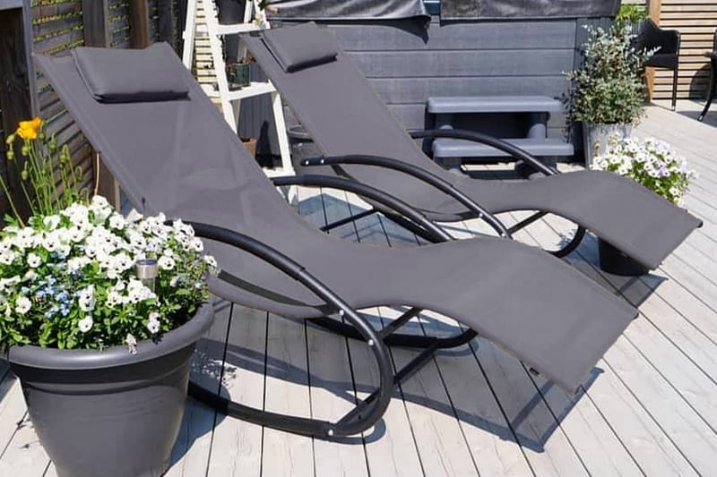 Solstol Solberg 146 cm - Antracit - Utemöbler & utemiljö - Utestol & trädgårdsstol - Solstol