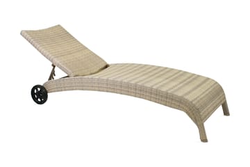 Solstol WICKER 73x196x99cm färg: beige - Beige - Utemöbler & utemiljö - Utestol & trädgårdsstol - Solstol