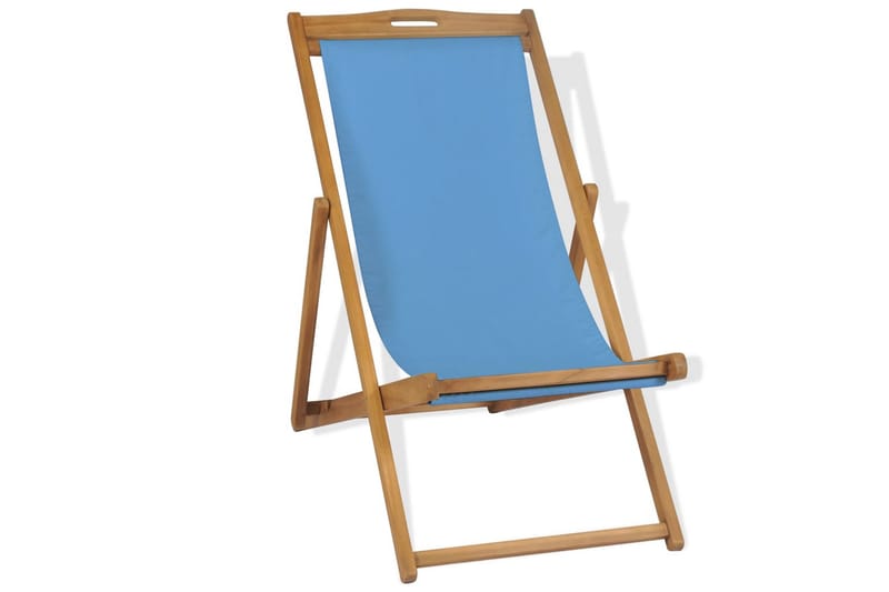 Strandstol teakträ 56x105x96 cm blå - Blå - Solstol