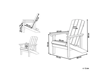 Trädgårdsstol Adirondack - Rosa, 75x88x88 cm - Utemöbler & utemiljö - Utestol & trädgårdsstol - Solstol - Däckstol