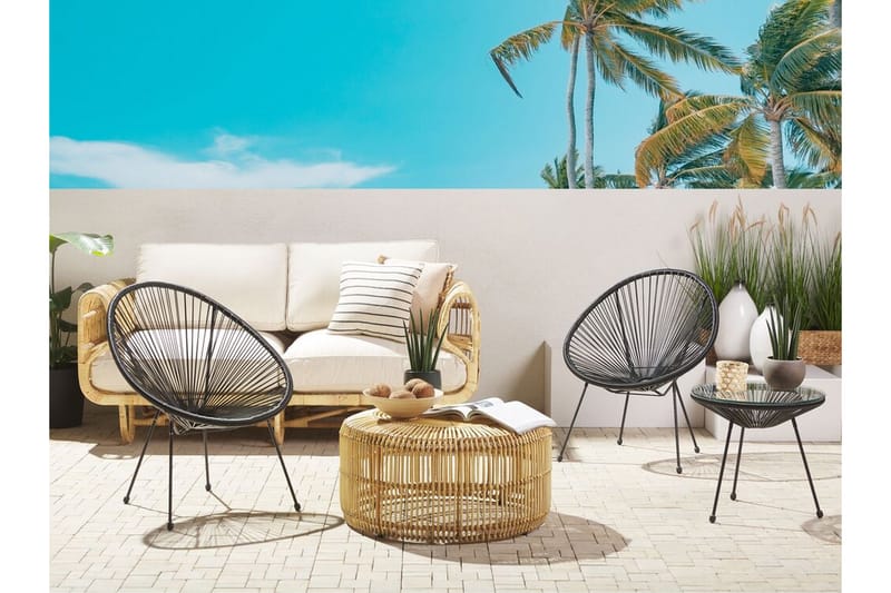 Stol Cayaco 2-pack - Konstrotting/Svart - Utefåtölj & loungefåtölj - Loungestol utomhus