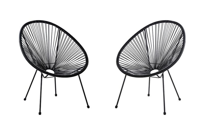 Stol Cayaco 2-pack - Konstrotting/Svart - Utefåtölj & loungefåtölj - Loungestol utomhus