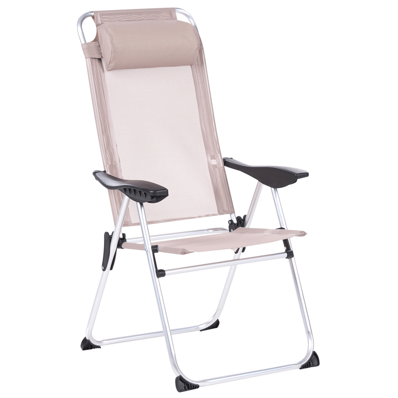 Stol utomhus Asine Aluminum Fällbar - Beige/Svart - Utemöbler & utemiljö - Utestol & trädgårdsstol - Positionsstol